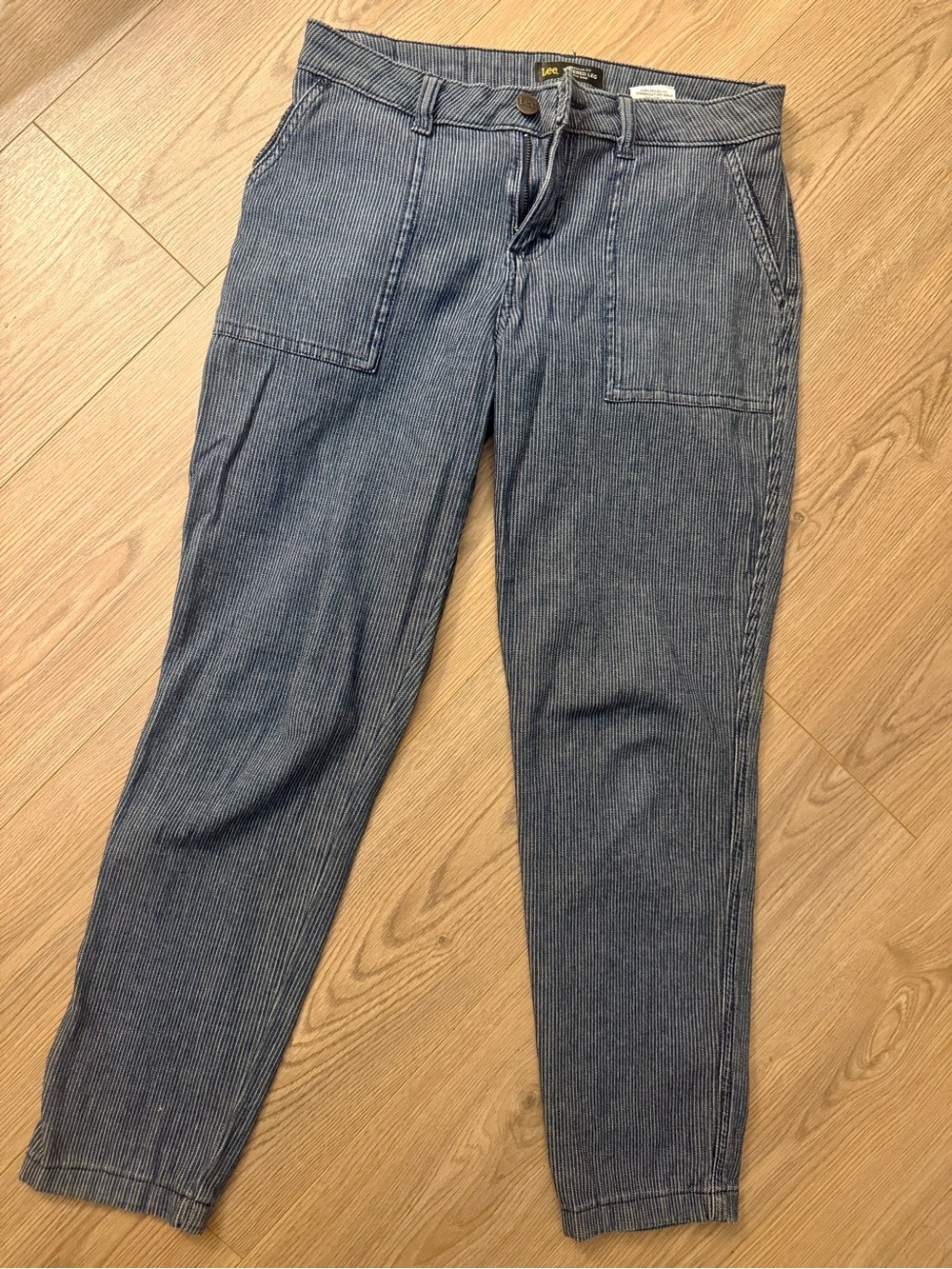 Lee women’s Blue Pinstripe Relaxed Jeans